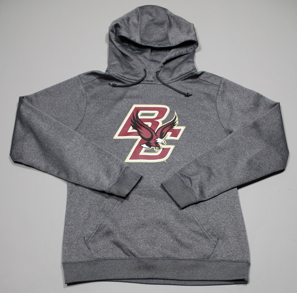 Boston College Eagles Under Armour Long Sleeve Hoodie Sweatshirt Mens Small Gray